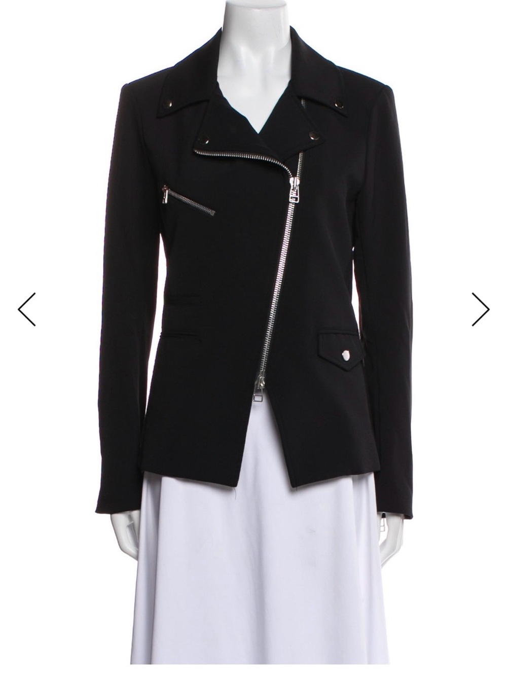 Veronica Beard Black Asymmetric Zip Moto Jacket - Women